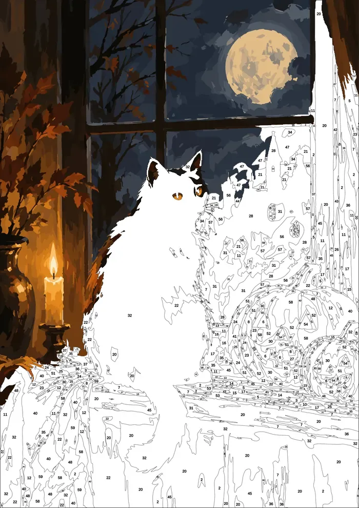 Gothic Halloween II — half painted, showing the numbered scheme