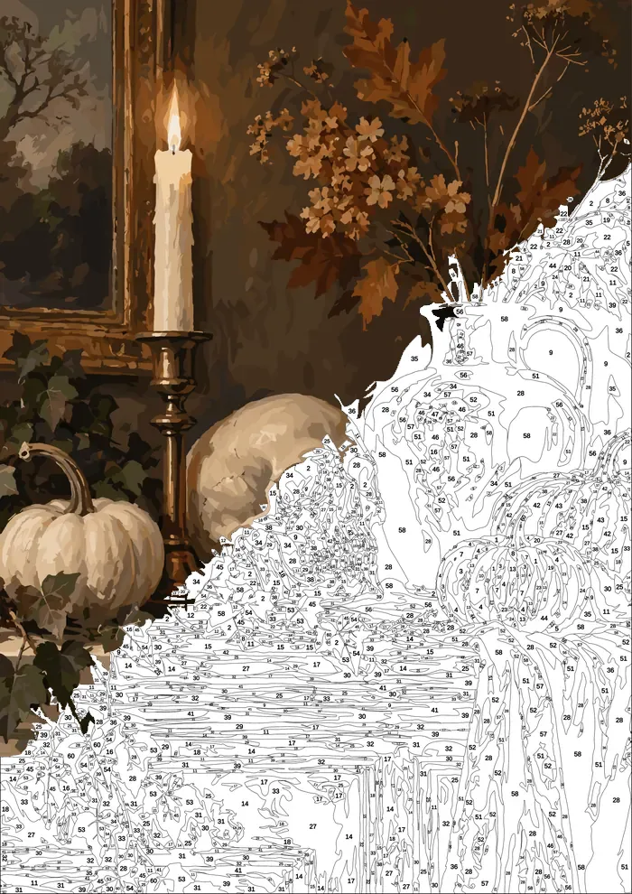 Gothic Halloween — half painted, showing the numbered scheme