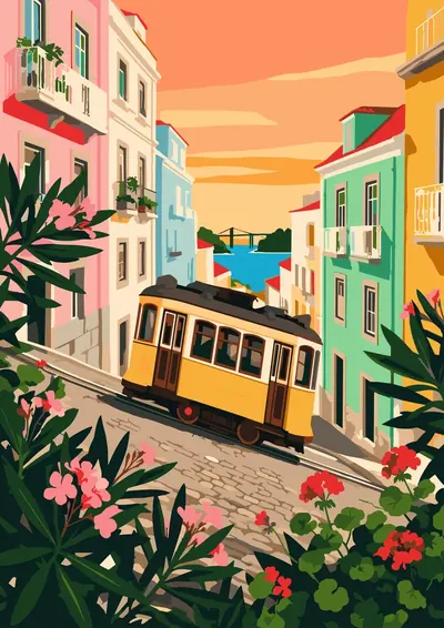 Lisbon Tram — finished picture