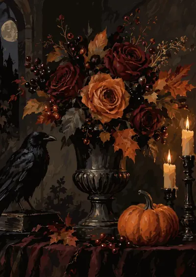 Roses and the Raven — finished picture