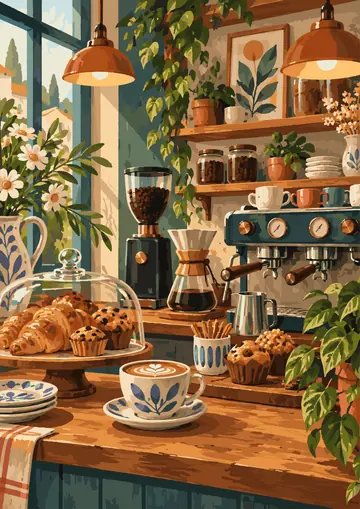 Café Counter Pastries — finished page
