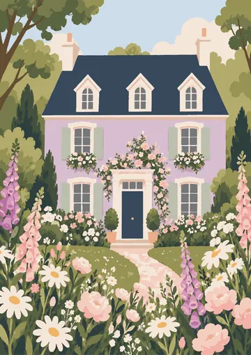 Lilac Manor Foxgloves — finished page