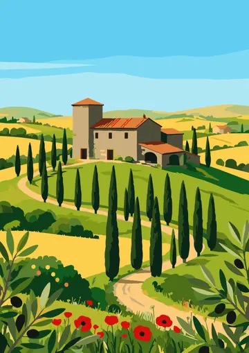 Tuscan Farm — finished page