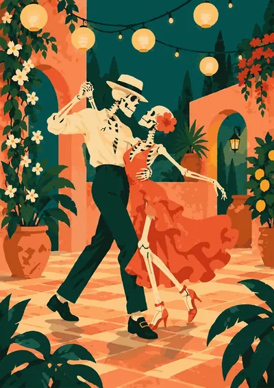 Skeleton Sweethearts — finished picture
