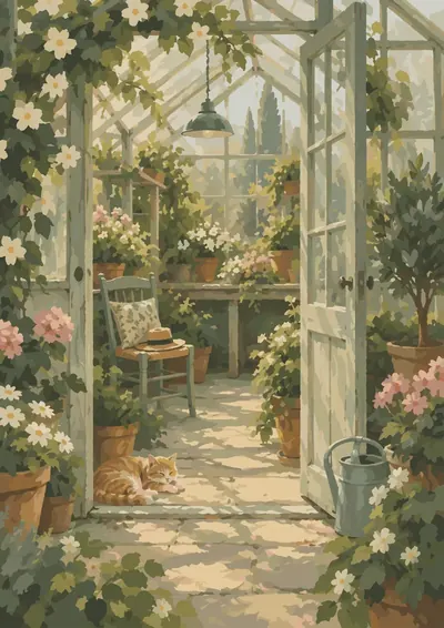 Sunlit Greenhouse — finished picture