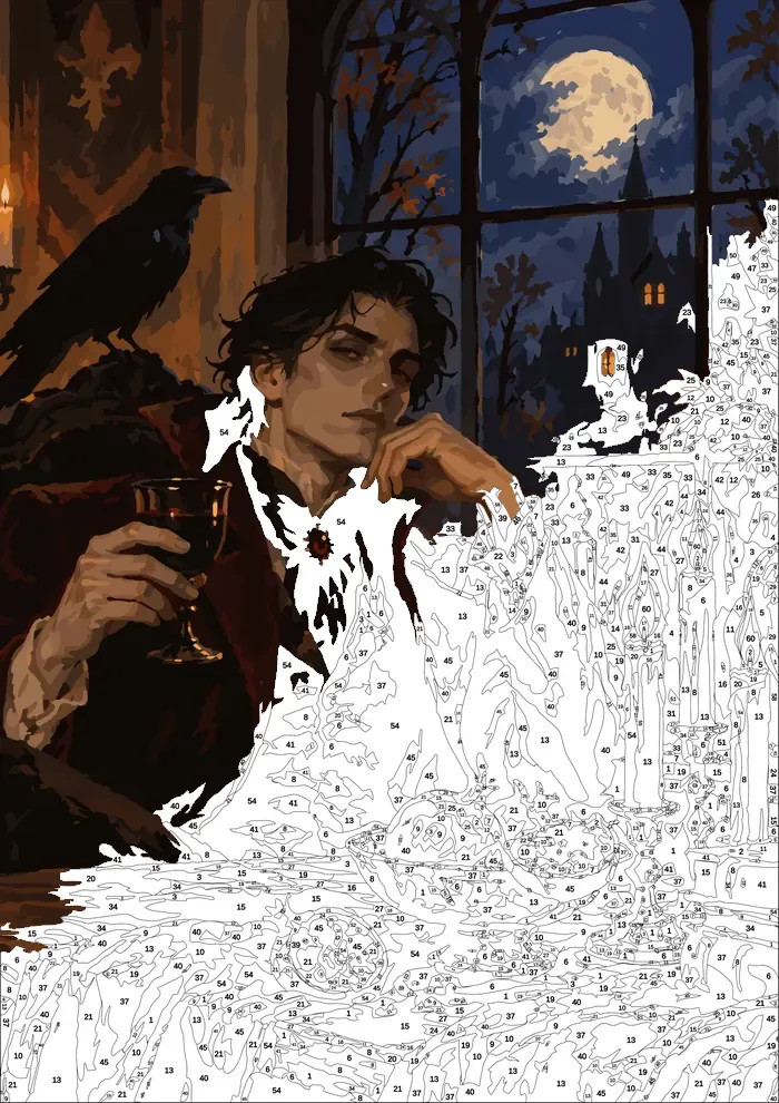 The Vampire's Toast — half painted, showing the numbered scheme