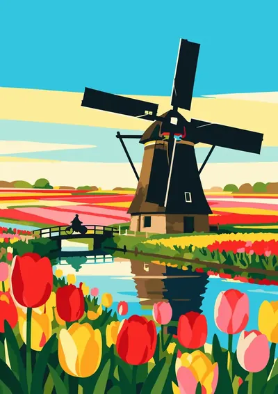 Windmill Tulips — finished picture